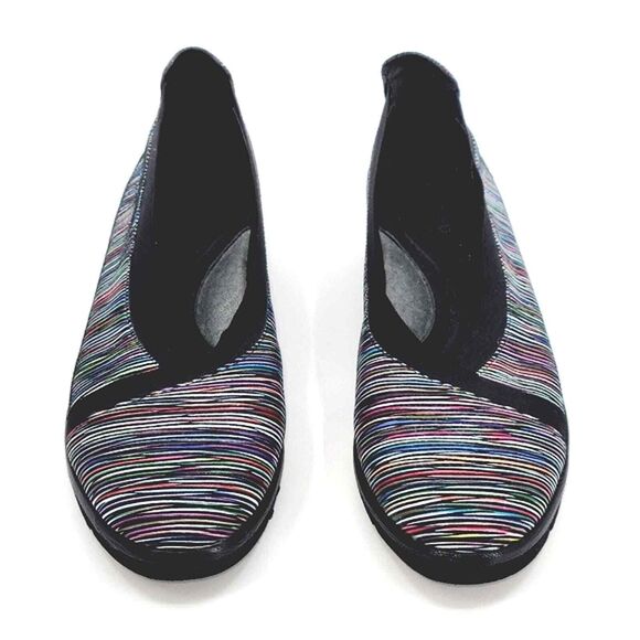 Nurture Kizzie Leather Multi-Color Striped Wedge Slip-On Shoes Womens Size 9 - Picture 4 of 9